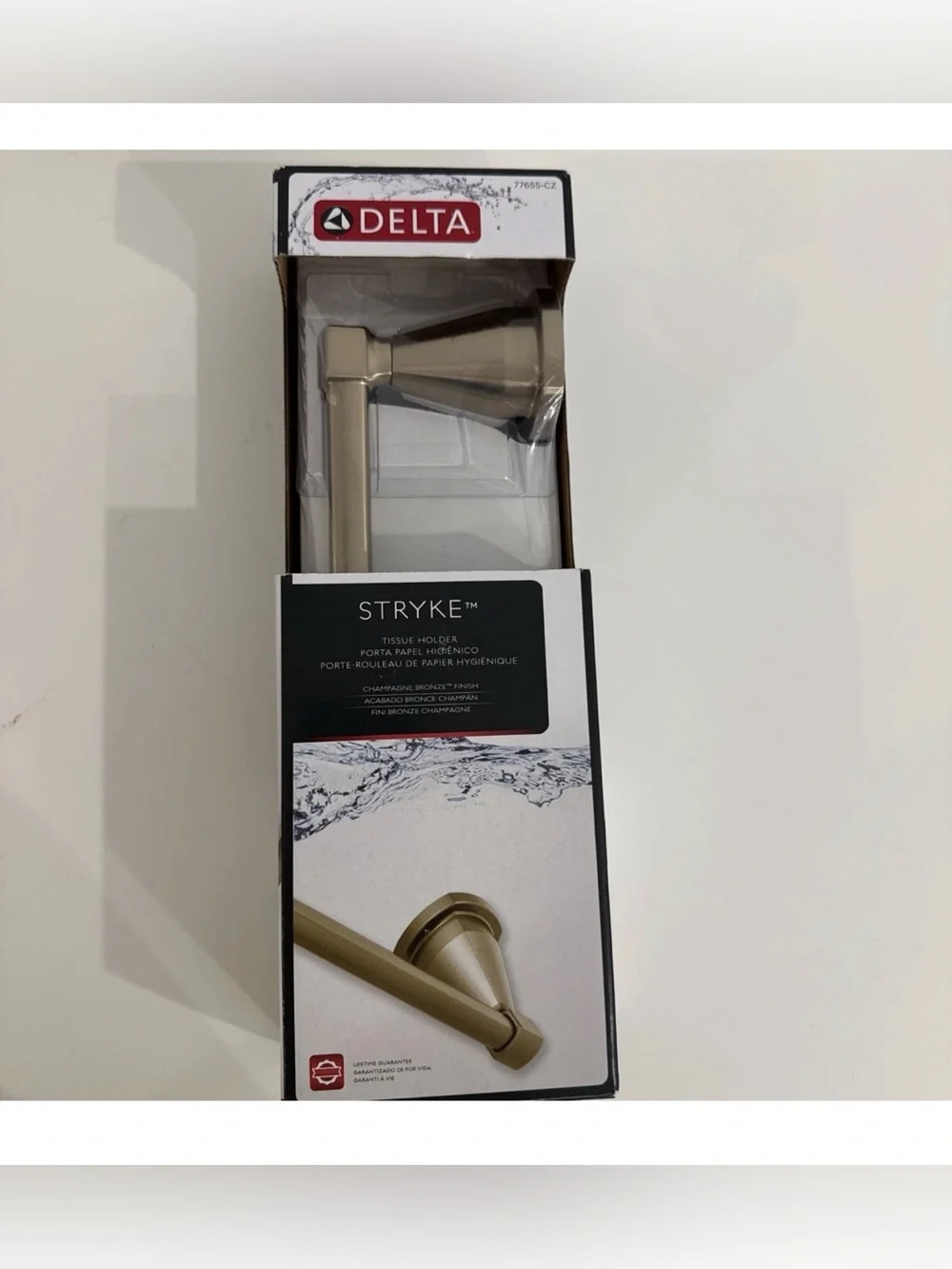 Delta 77655-CZ Stryke Tissue Holder CHAMPAGNE BRONZE Finish Lifetime Guarantee